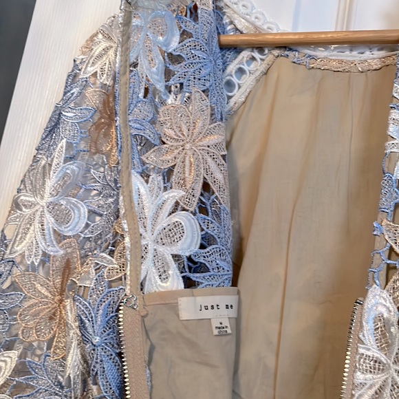 Multi Lace Dress MEDIUM / Cream, baby blue and gold - Picture 6 of 6